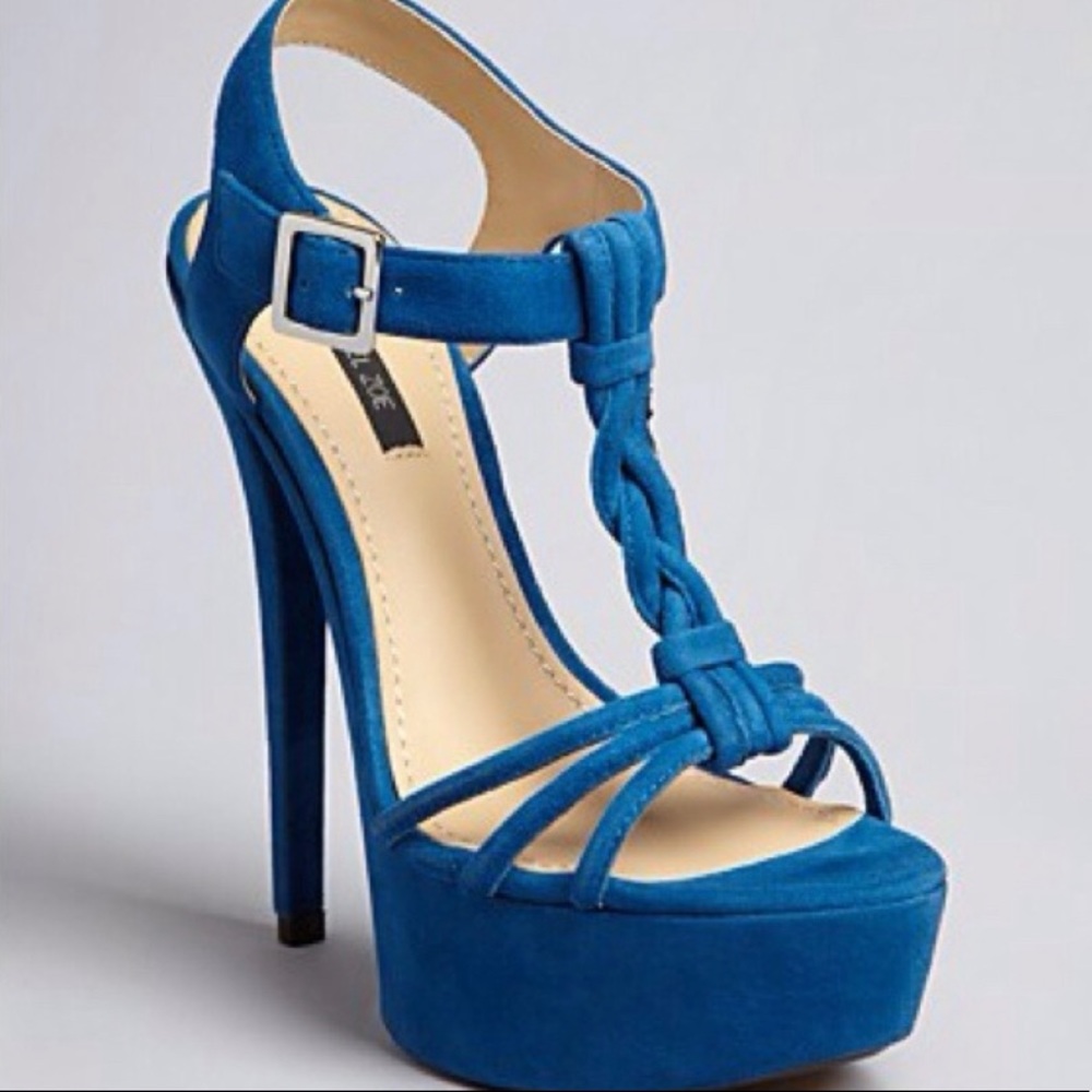 Rachel Zoe Valerie platform sandal size 91/2 blue suede